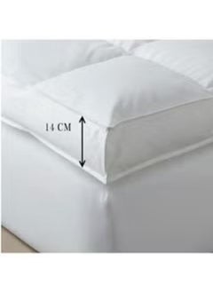 Buy Microfiber Mattress Topper 14 cm With Microfiber Filling and Rubber Corners Edges in Saudi Arabia