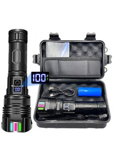 Buy Flashlights LED High Lumens Rechargeable, 980,000 Lumens XHM77.2 Super Bright Flash Light USB, Handheld Flashlight High Powered,Powerful Flashlight Waterproof for Emergency Camping in Saudi Arabia