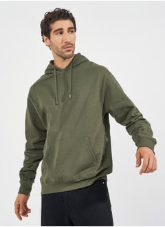 Buy Relaxed Fit Fleece Hoodie with Kangaroo Pocket in Saudi Arabia