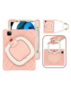 Buy Moxedo Shockproof Rugged Protective Colorful Case with 360 Rotating Kickstand , Shoulder Strap , Pen Holder for Kids Compatible for Apple iPad Air4/Air5 10.9 / Pro 11 2018/2020/2021 - Rose Gold in UAE