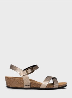 Buy Canberra Strappy Mid Heel Wedges in UAE