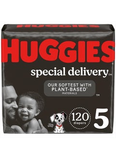 اشتري Huggies Special Delivery Hypoallergenic Baby Diapers Size 5 (27+ lbs), 120 Ct, Fragrance Free, Safe for Sensitive Skin في الامارات