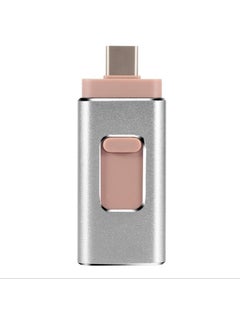 اشتري 256GB USB Flash Drive, Shock Proof 3-in-1 External USB Flash Drive, Safe And Stable USB Memory Stick, Convenient And Fast Metal Body Flash Drive, Silver Color (Type-C Interface + apple Head + USB) في السعودية