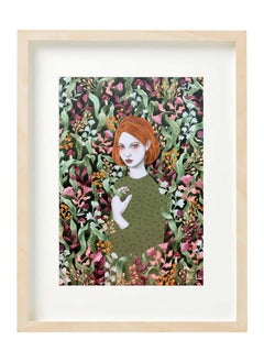 اشتري Abstract Female Floral Portrait Illustrations Poster With Frame 30x40 cm في الامارات