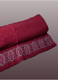 Buy Cotton towel - model 15jac - color: red - size: 50*100 - with dense, fast-absorbing lint. in Egypt