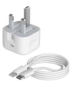 Buy iPhone Charger Fast PD20W USB Type C Wall Charger Fast Charging Plug Universal Travel Adapter Compatible For iPad Pro iPad mini iPhone 13 Pro With Cable in UAE