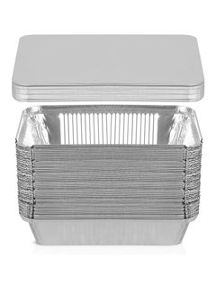 اشتري 680CC 100PC Disposable Aluminium Containers Foil Pans with Lids for Food Storage في الامارات