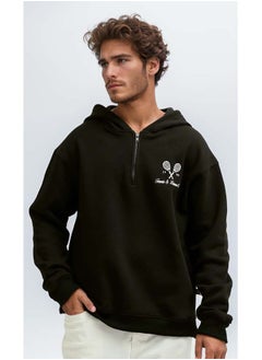 اشتري Black Hoodie Zipper Closure With Two Side Slits في مصر