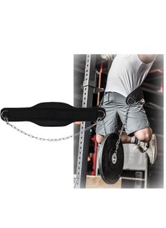 اشتري Weight Lifting Belt, Chain Fitness Dip Belt for Weightlifting Neoprene Support Weighted Pull Up Belt With Heavy Duty Steel Chain for Men Added Weight Training, Squat, Deadlift, Bodybuilding في الامارات