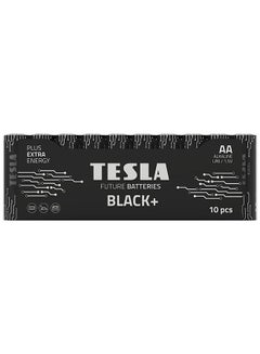Buy AA Battery Black+ Alkaline - Plus Extra Energy Batteries Shrink Foil LR6/1.5V Pack of 10 in UAE
