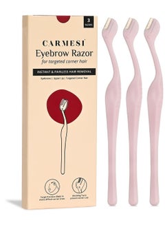 Buy Carmesi Eyebrow Razor - Smoothness with Every Stroke - Painless & Carefree - Hair removal for Eyebrows,Upper Lip - Gentle on Skin - Safe Hygienic - Easy Use - Skin Friendly - 3 Units in UAE