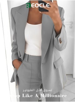 Buy Women's Blazer Casual Open Front Long Sleeve Work Office Jackets Blazer Cardigan Work Office Blazer Business Casual Blazer in UAE