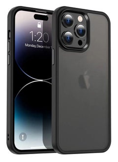 Buy iPhone 14 Pro Max Case 6.7 inch Anti Yellowing Military Hard Anti Explosion Back Ultra Thin Crystal Case Anti Drop Shockproof Protection Anti Scratch for iPhone 14 Pro Max Clear Black Cover in UAE