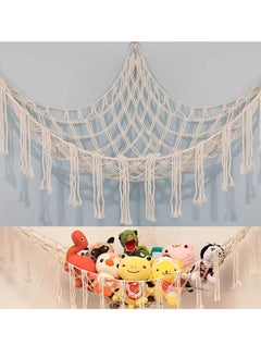 Buy Hand-woven Colored Cotton Rope Net, Toy Hammock Corner Net Triangle Plush Toy Net Storage in Saudi Arabia