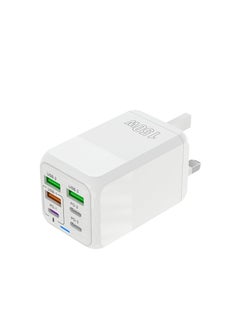 Buy 150W UK 6 Ports Multifunctional Super Fast Charging Adapter Mobile Phone Charger Travel Power Adapter White in Saudi Arabia