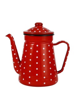 Buy Enamel coffee hand brewing pot Crane mouth pot red in Saudi Arabia