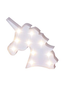 Buy Unicorn Head Night Light White for Kids with Warm LED Lights 25x24.5cm in UAE