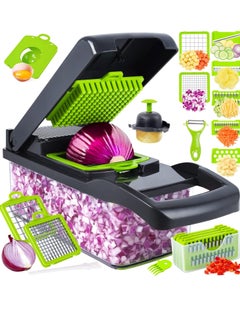 Buy Vegetable Chopper, Pro Onion Chopper, 14 in 1Multifunctional Food Chopper in Saudi Arabia