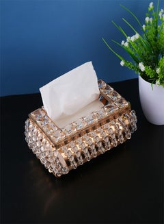 Buy European Style Crystal Tissue Box Cover Creative Tissue Holders Facial Tissue Dispenser for Bathroom Vanity Countertops and Bedroom 22 x 13 x 7 Centimeter in UAE