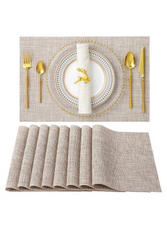 اشتري Placemats Set of 8 Washable Indoor Outdoor Vinyl Place Mats for Dining Table Durable PVC Weave Table Mats في السعودية