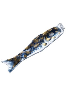 اشتري Gold-Stamped Koi Windsock Japanese Festival Flag Gold Black في السعودية