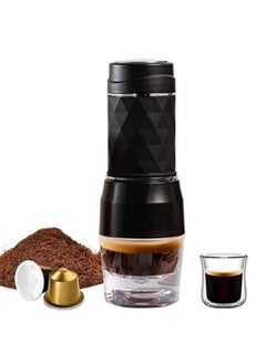 Buy Espresso Coffee Maker with Hand Press Ground Coffee Machine Portable Suitable for Coffee Powder and Coffee Capsule in Saudi Arabia