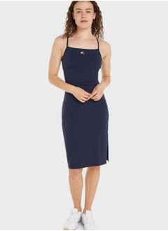 Buy Strappy Ribbed Knitted Dress in Saudi Arabia