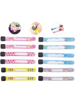 Buy 12Pcs Kids Anti-Lost Security ID Wristband Reusable and Waterproof Bracelet in Saudi Arabia