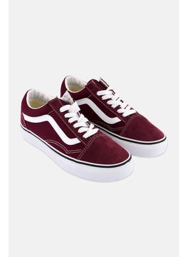 اشتري Women Old Skool Lace Up Shoes, Maroon/White في الامارات