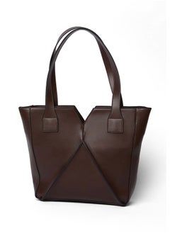 اشتري Elegant Faux Leather Bag With Faux Plain Shoulder Strap في مصر