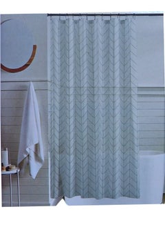 Buy Waterproof Polyester Shower Curtain With 12 Hooks 180*180CM in Egypt