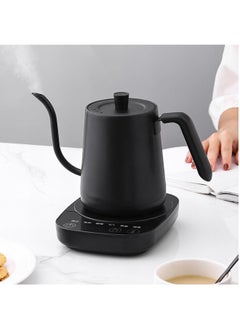 اشتري Electric Gooseneck Kettle - 304 Stainless Steel Coffee and Tea Pot, Automatic Temperature Control and Constant Temperature, Quick Heating (Black) في السعودية