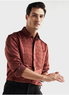 Buy Embroidered Regular Fit Shirt in Saudi Arabia