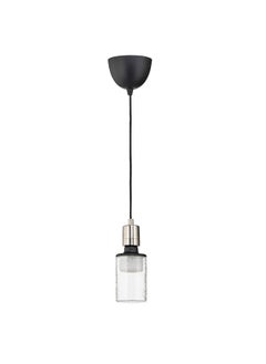 Buy Pendant Lamp With Light Bulb Textile Nickel Plated Tube Shaped Patterned in Saudi Arabia