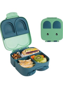 اشتري Snack Attack TM Lunch Box Bento style Bunny Shape Blue Color for Kids | 3/4 Convertible Compartments | BPA FREE | LEAK PROOF| Dishwasher Safe | Back to School Season | Food Graded Materials (Green) في الامارات