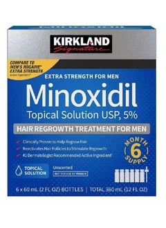 Buy 6-Piece Minoxidil 5% Extra Strength Hair Regrowth Treatment 360ml（Packaging may vary） in Saudi Arabia