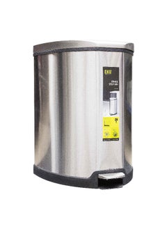 Buy Fingerprint Resistant Soft Closing Stainless Steel Step Bin Silver 9 L EK9209MT-9L in Saudi Arabia