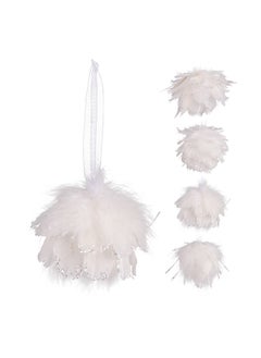 اشتري Koopman Xmas Feather Ball White 10cm Assorted 1 Piece في الامارات