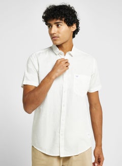 Buy Thomas Scott Cutaway Collar Classic Slim Fit Cotton Linen Casual Shirt in UAE