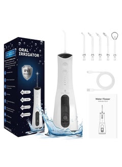 Buy Water Flosser, Portable Rechargeable Water Flosser for Teeth, Ultrasonic Microbubble Cordless Oral Irrigator, IPX 7 Waterpfoof, 5 Nozzle Tips With 4 Different Water Modes, 300ML Water Flosser. in UAE