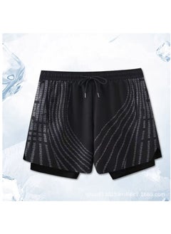 اشتري Fashionable Men's Double-Layer Quick Drying Beach Swimming Shorts في الامارات