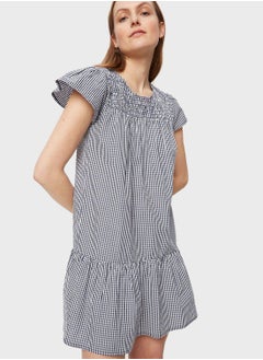 Buy Gingham Knitted Dress in Saudi Arabia