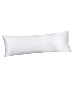 Buy Silky Satin Pillow Cover, 1pc, Solid White in UAE