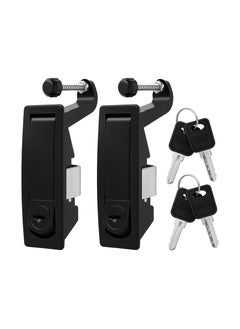 Buy Hand Operated Stainless Lock, 2 Pack with Keyed Lock, Heavy-Duty Black Flush-Mount Trigger Compression Lever Latches, Ideal for Boat Deck, Cabinets, Security, with 4 Keys Included, Easy Installation in UAE