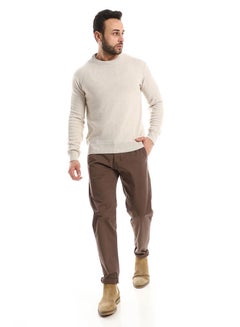 Buy Regular Fit Knitted Cream Pullover in Egypt