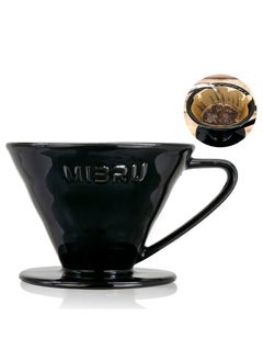 اشتري V60 Ceramic Dripper 1-4 Cup Made of High Fired Ceramic Material Pour Over Coffee Maker Slow Brewing Home Office Cafe Strong Flavour Brewer Black Size 02 في السعودية