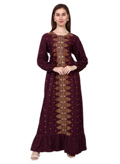 اشتري LONG VISCOSE UNIQUE EMBROIDERY LONG SLEEVES ARABIC KAFTAN JALABIYA DRESS في السعودية