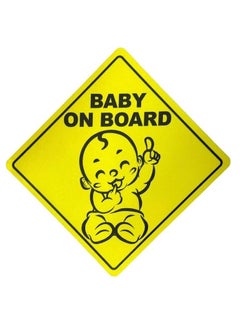 اشتري Baby on Board Car Sign Stickers Large for Car, Reflective Self Adhesive, 2pcs Safety Warning Cute Design for Car Bumper Rear Window Universal 13x13cm في الامارات