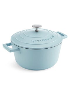 اشتري MasterClass Small Casserole Dish with Lid 2.5L/20 cm, Lightweight Cast Aluminium, Induction Hob and Oven Safe, Sky Blue في الامارات