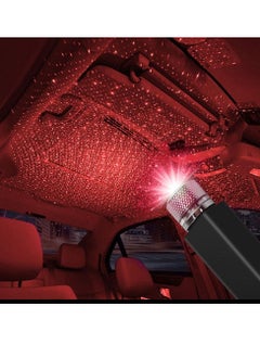 Buy USB Car Roof Star LED Lights, Flexible Romantic Galaxy USB Night Lamp Fit All Cars Ceiling Decoration Light Interior Ambient Atmosphere -No Need to Install (Red) in UAE